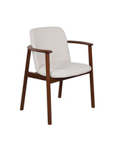 Odo Chair in Walnoot met Crème Bouclé Stofbekleding